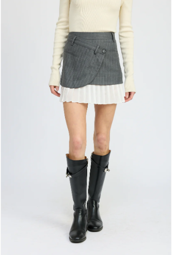 Image of Presley Mixed Media Mini Skirt
